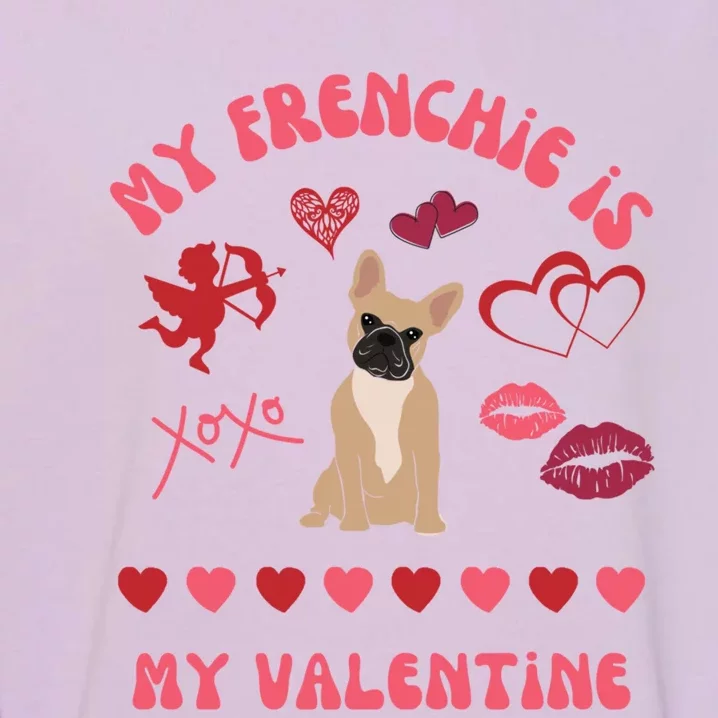 French Bulldog Valentine's Day Dog Fur Mama 'S 'S Gift Garment-Dyed Sweatshirt