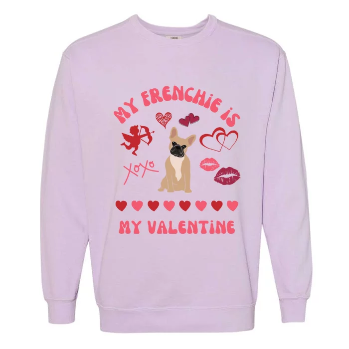 French Bulldog Valentine's Day Dog Fur Mama 'S 'S Gift Garment-Dyed Sweatshirt