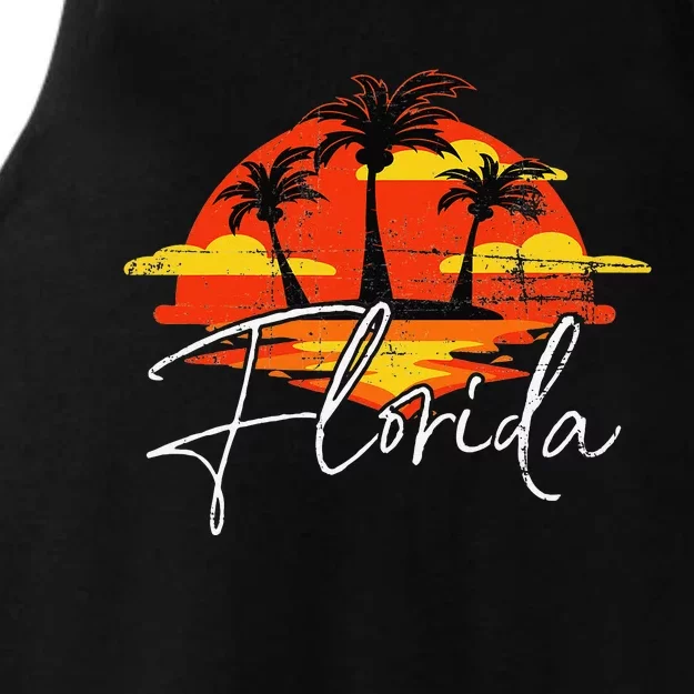 Florida Beach Vacation Art for ocean lovers Ladies Tri-Blend Wicking Tank