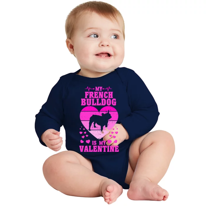 French Bulldog Valentines Day Dog Lover And Gift Baby Long Sleeve Bodysuit