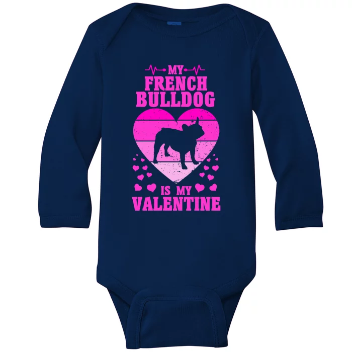 French Bulldog Valentines Day Dog Lover And Gift Baby Long Sleeve Bodysuit