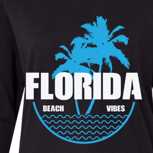 Florida Beach Vibes Usa America Gift Womens Cotton Relaxed Long Sleeve T-Shirt