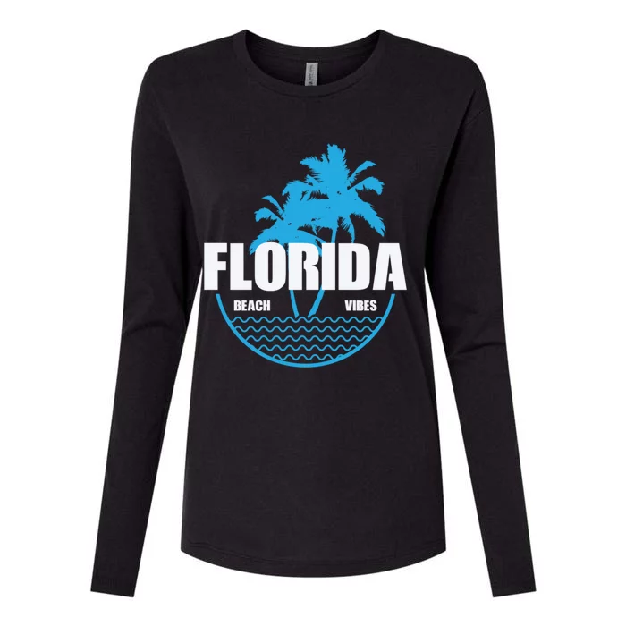 Florida Beach Vibes Usa America Gift Womens Cotton Relaxed Long Sleeve T-Shirt