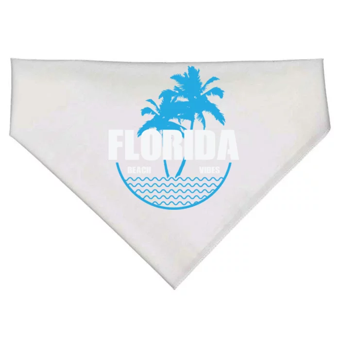 Florida Beach Vibes Usa America Gift USA-Made Doggie Bandana