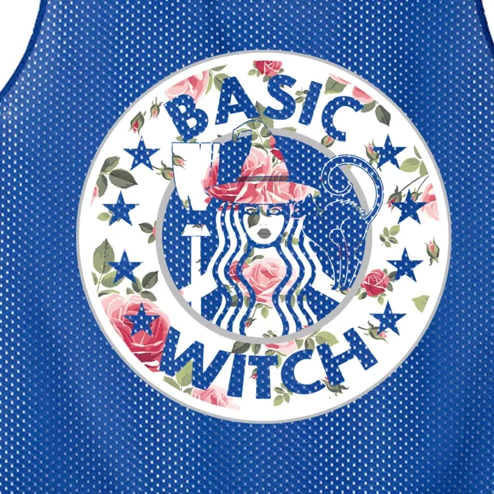 Funny Basic Witch Halloween Gift Witch Flower Gift Mesh Reversible Basketball Jersey Tank