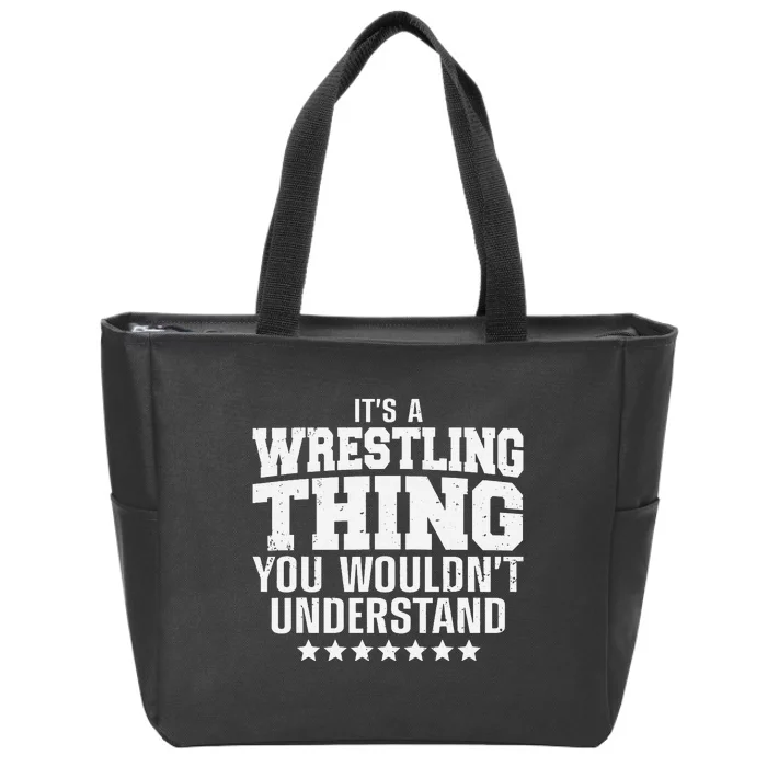 Funny Best Wrestling Design Wrestle Wrestler Zip Tote Bag