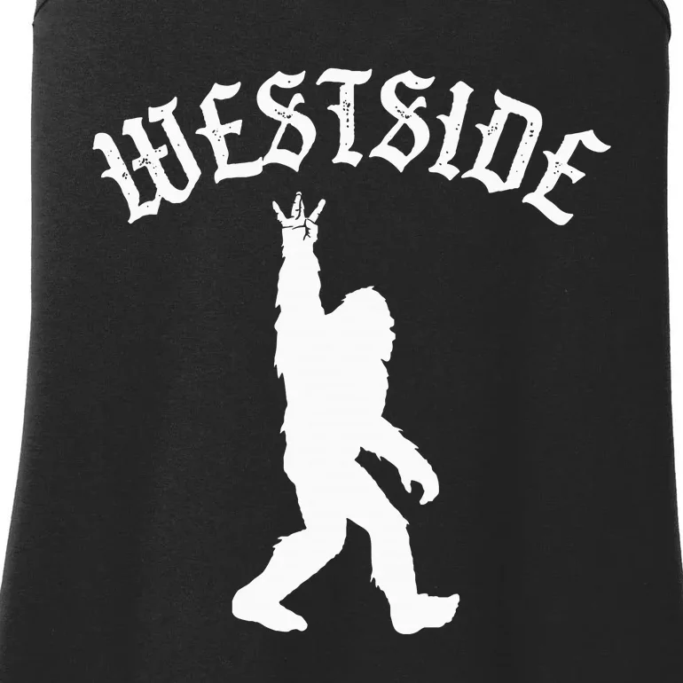 Funny Bigfoot Westside Hand Sign For California West Coast Ladies Essential Tank