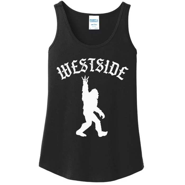 Funny Bigfoot Westside Hand Sign For California West Coast Ladies Essential Tank