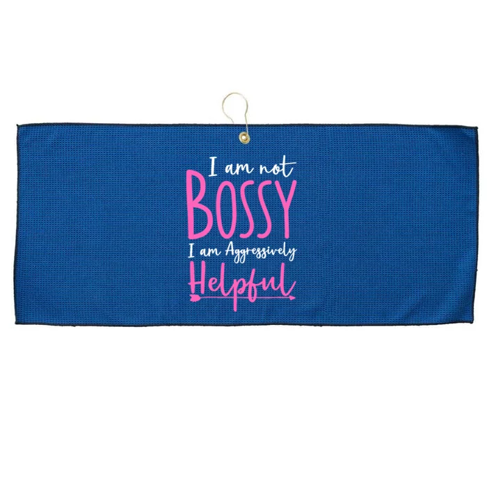 Funny Boss Woman - I'm Not Bossy I'm Aggressively Helpful Large Microfiber Waffle Golf Towel