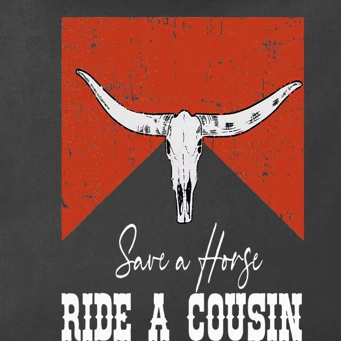 Funny Bull Western Save A Horse Ride A Cousin Zip Tote Bag