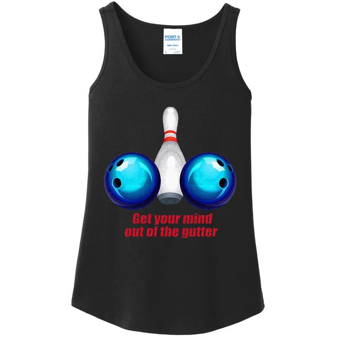 Funny Bowling Women Mind Out Of The Gutter Ladies Essential Tank