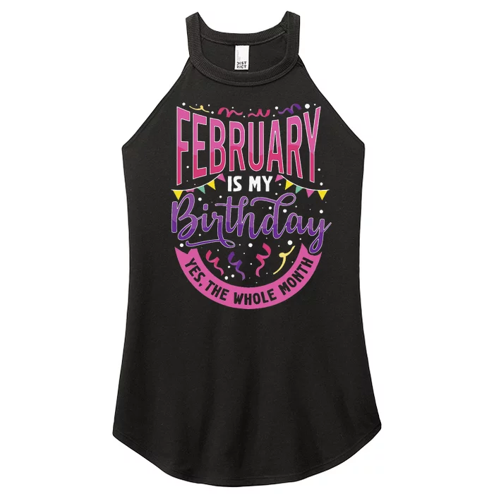 February Birthday Wo Funny February is my Birthday Women’s Perfect Tri Rocker Tank