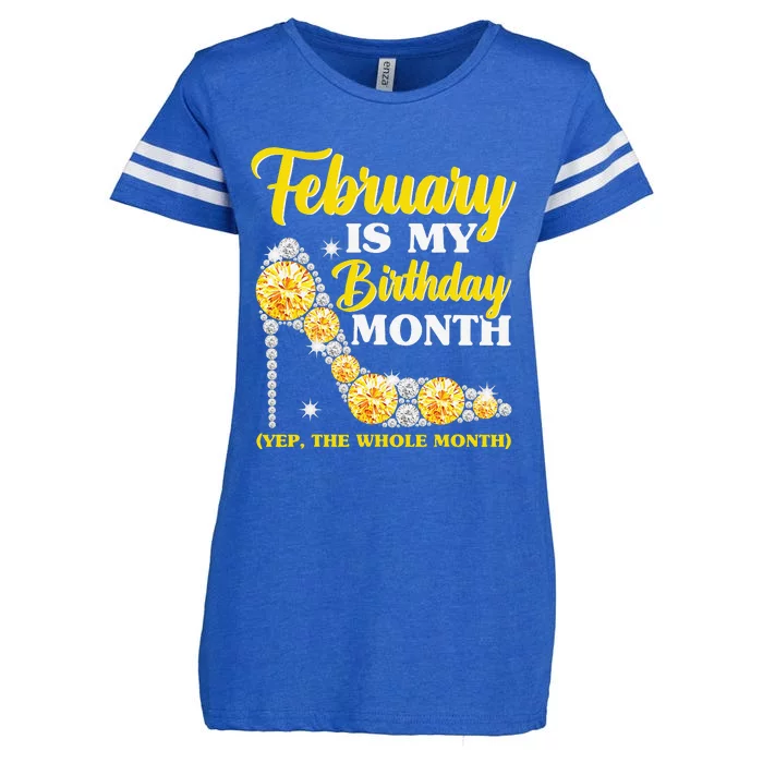 February Birthday Wo Yep The Whole Month Bling Enza Ladies Jersey Football T-Shirt