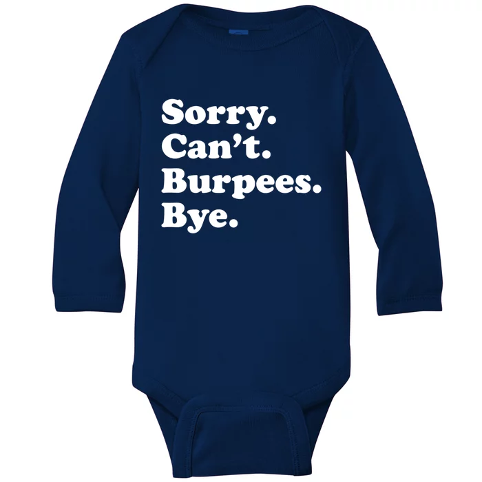 Funny Burpee Workout Gym Gift Or Funny Gift Baby Long Sleeve Bodysuit