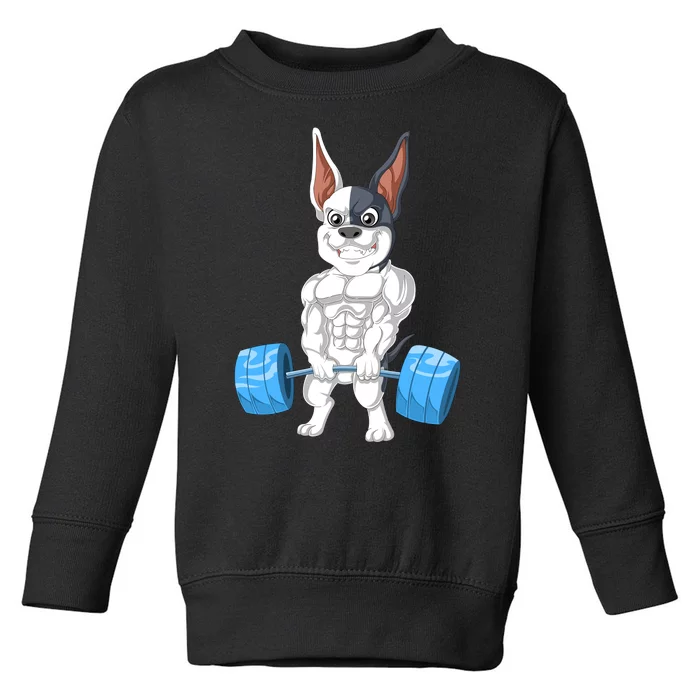 French Bulldog Weightlifting Toddler Sweatshirt