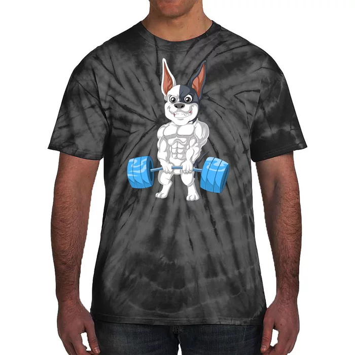 French Bulldog Weightlifting Tie-Dye T-Shirt