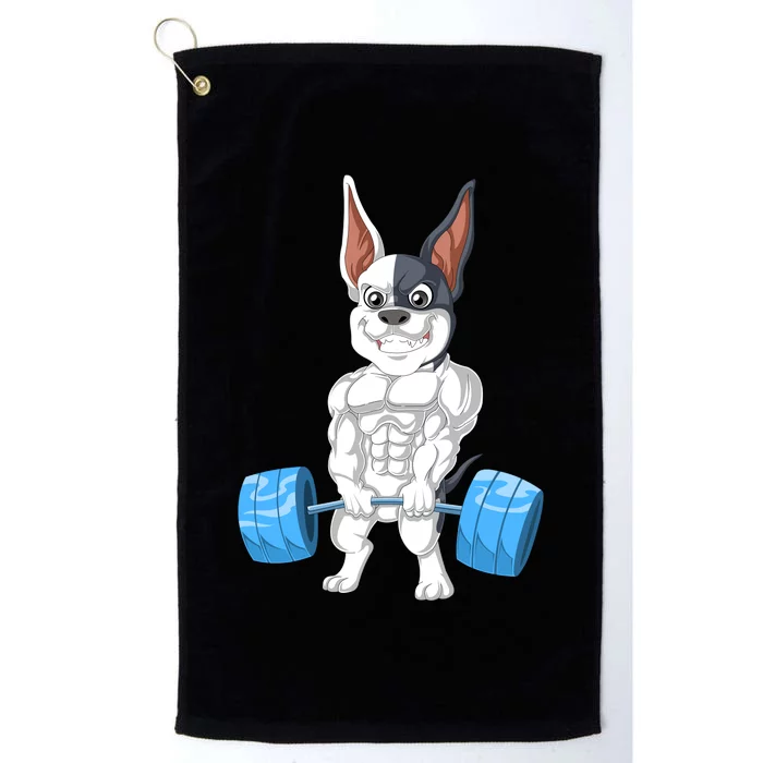 French Bulldog Weightlifting Platinum Collection Golf Towel