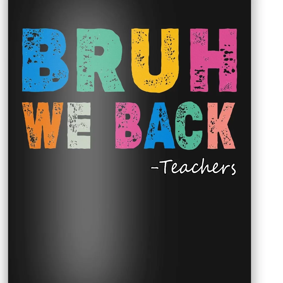 Funny Bruh We Back Teachers Funny Back To The School Poster