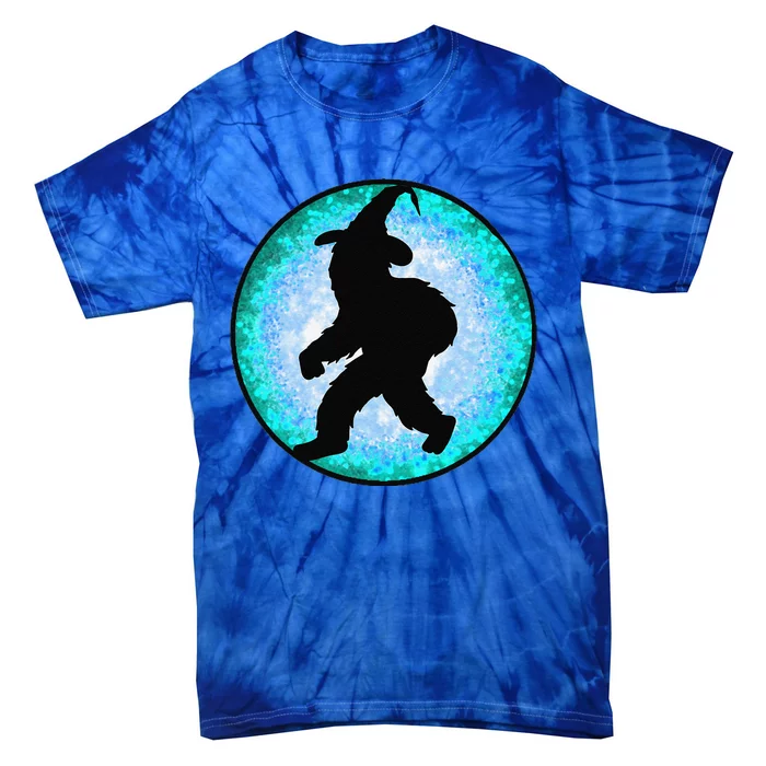 Funny Bigfoot Witch Full Moon Sasquatch Witch Hat Halloween Tie-Dye T-Shirt