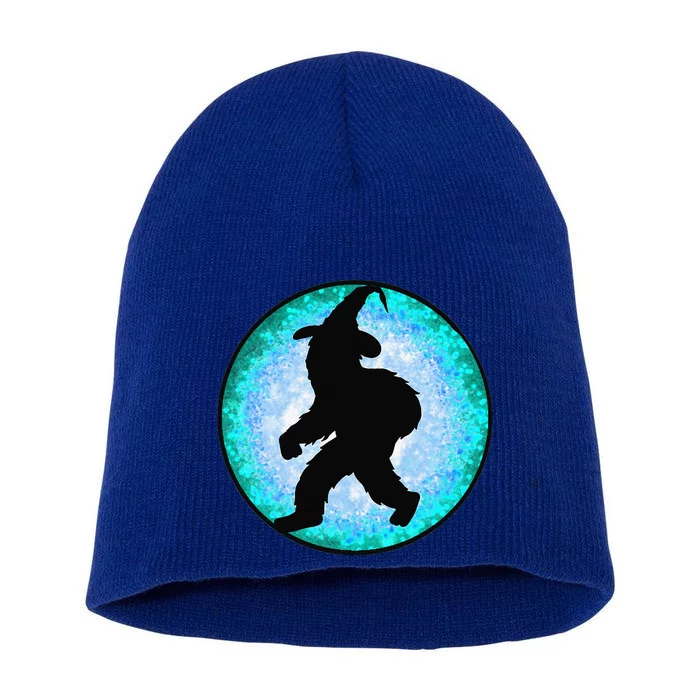 Funny Bigfoot Witch Full Moon Sasquatch Witch Hat Halloween Short Acrylic Beanie