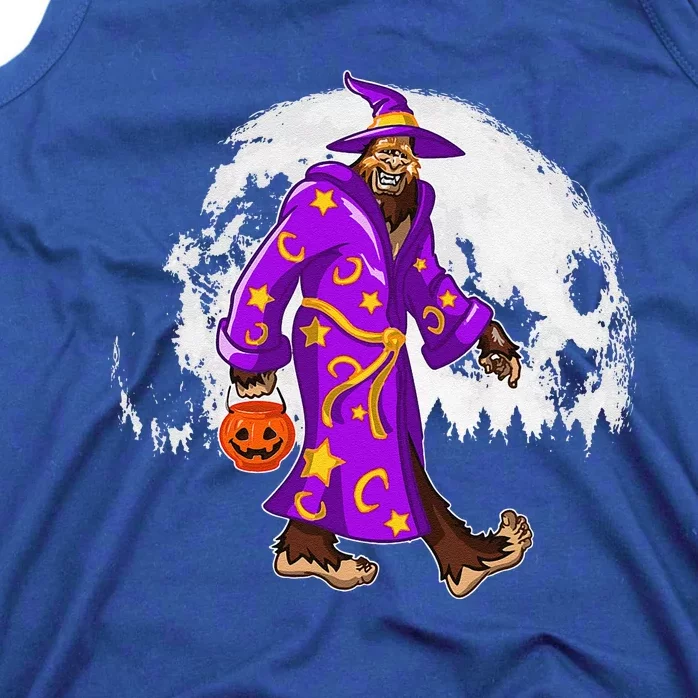 Funny Bigfoot Wizard Costume & Moon Sasquatch Halloween DOTD Tank Top