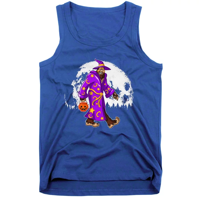 Funny Bigfoot Wizard Costume & Moon Sasquatch Halloween DOTD Tank Top