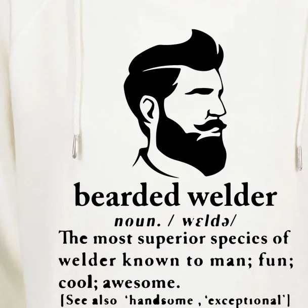 Funny Beard Welder Definition Meaning Womens Funnel Neck Pullover Hood