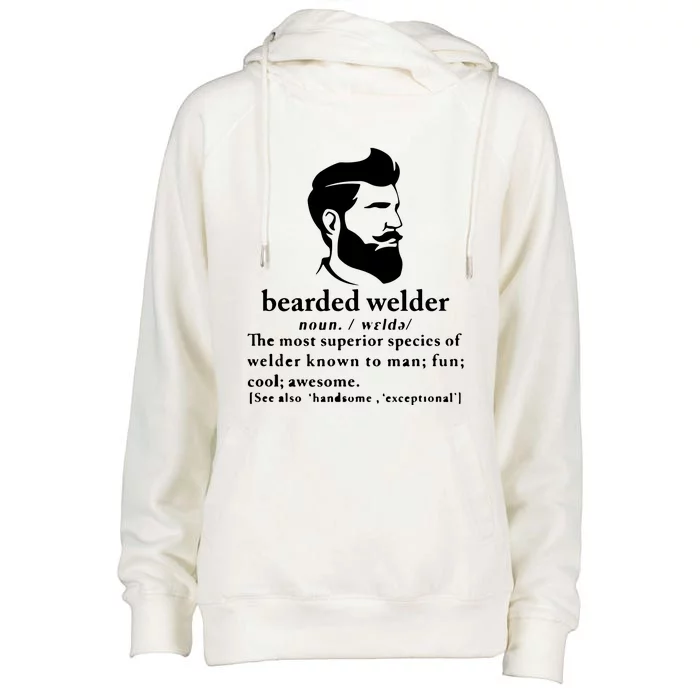 Funny Beard Welder Definition Meaning Womens Funnel Neck Pullover Hood