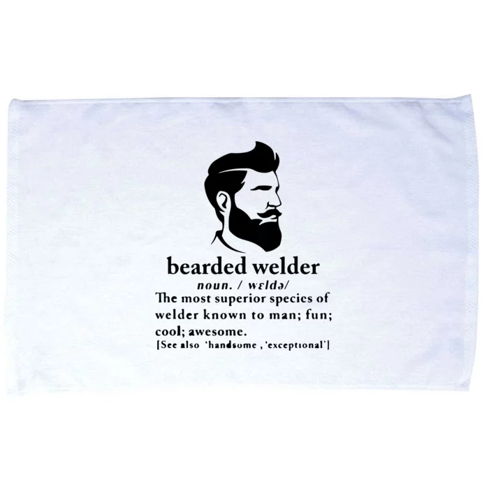 Funny Beard Welder Definition Meaning Microfiber Hand Towel