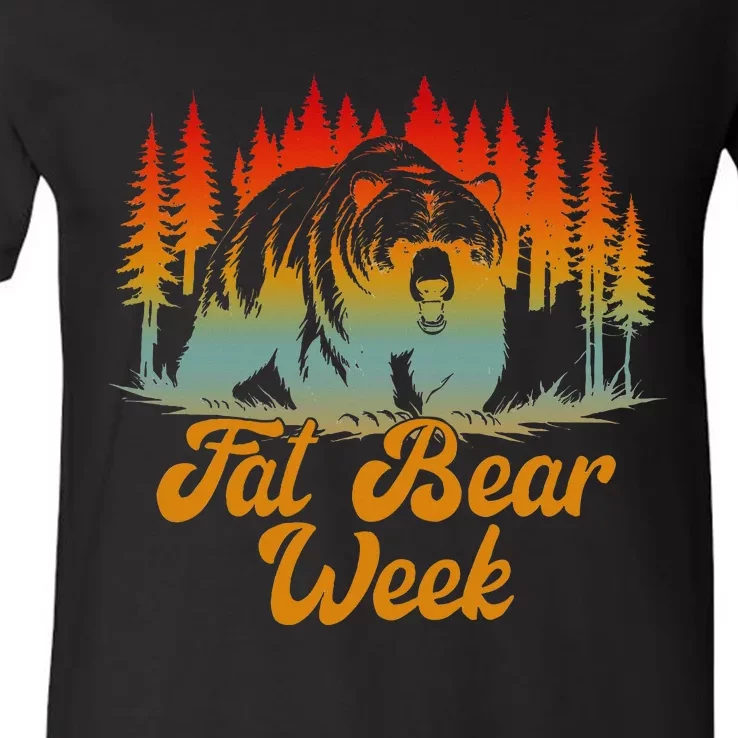 Fat Bear Week 2024 Grazer Animal Lover Alaska Katmai Nature V-Neck T-Shirt