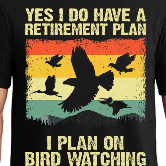 Funny Bird Watching Design Birding Retirement Pajama Set