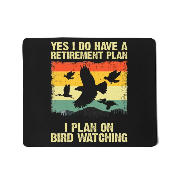 Funny Bird Watching Design Birding Retirement Mousepad