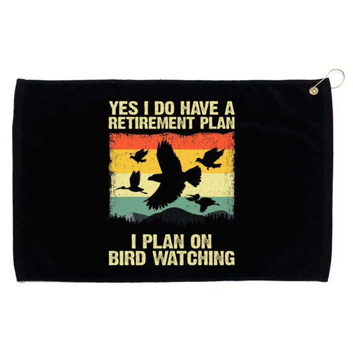 Funny Bird Watching Design Birding Retirement Grommeted Golf Towel