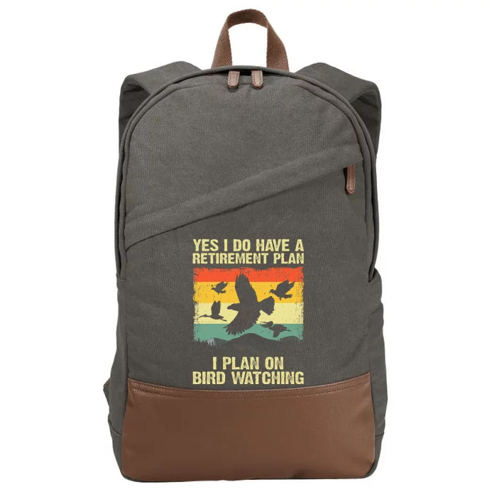 Funny Bird Watching Design Birding Retirement Cotton Canvas Backpack