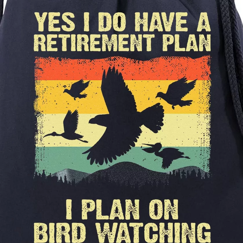 Funny Bird Watching Design For Men Women Birding Retirement Drawstring Bag