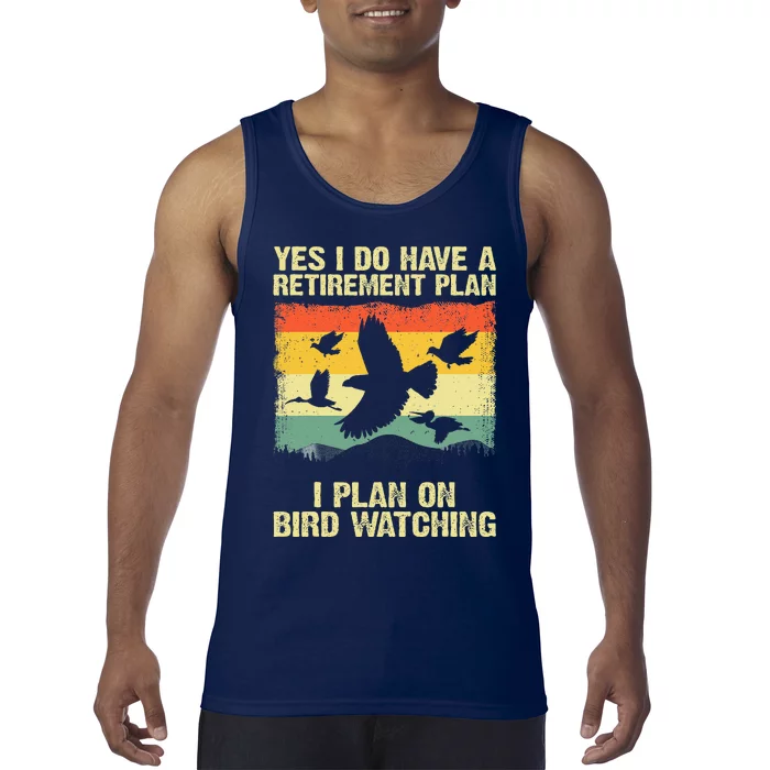 Funny Bird Watching Design For Men Women Birding Retirement Tank Top