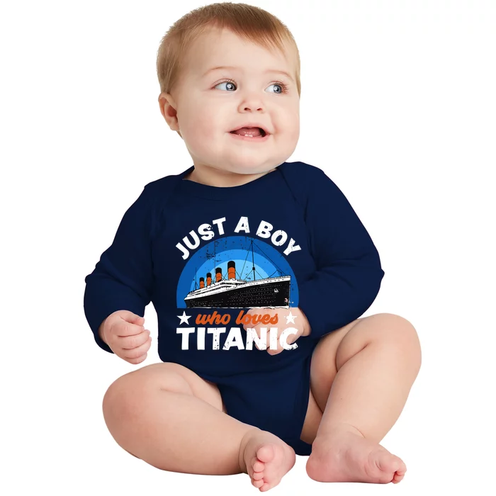 For Boys Who Just Love The RMS Titanic Baby Long Sleeve Bodysuit