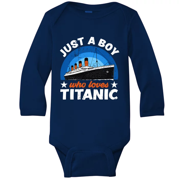 For Boys Who Just Love The RMS Titanic Baby Long Sleeve Bodysuit