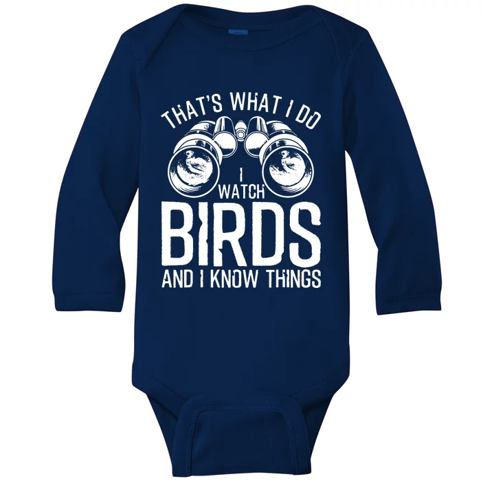 Funny Bird Watching Gift Cool Bird Lovers Watchers Baby Long Sleeve Bodysuit