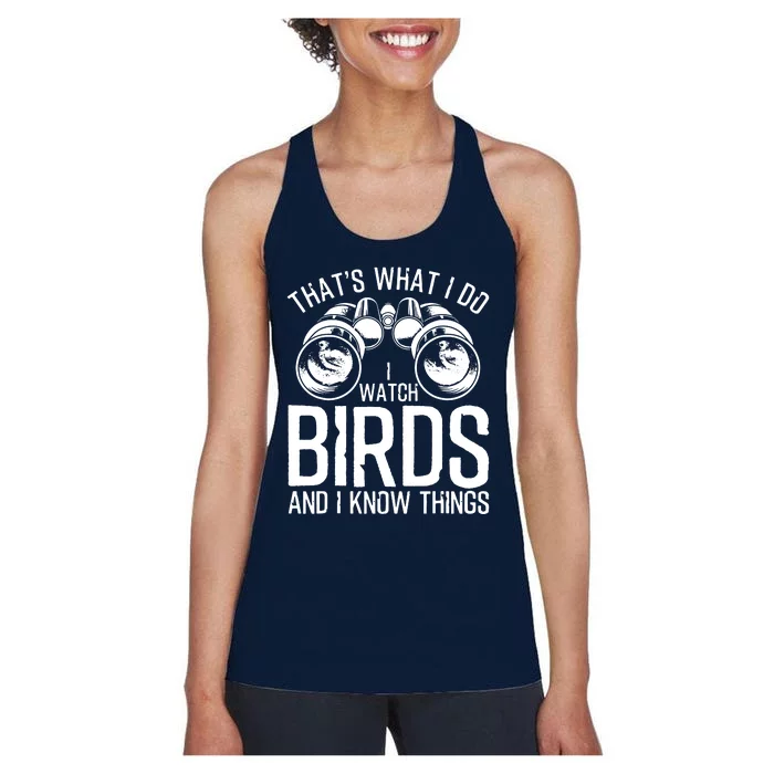 Funny Bird Watching Gift Cool Bird Lovers Watchers Women's Racerback Tank