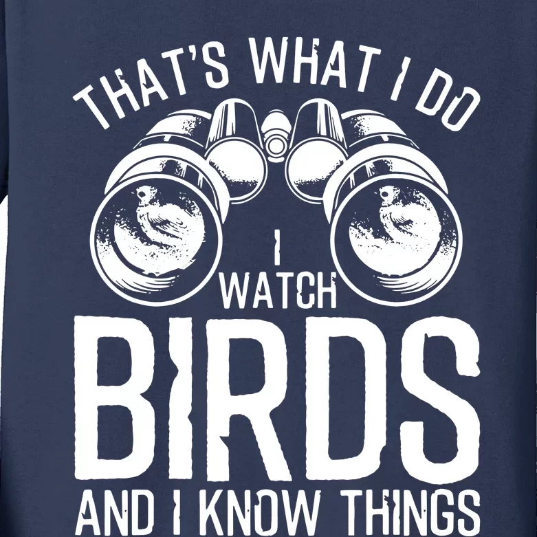 Funny Bird Watching Gift Cool Bird Lovers Watchers Kids Long Sleeve Shirt