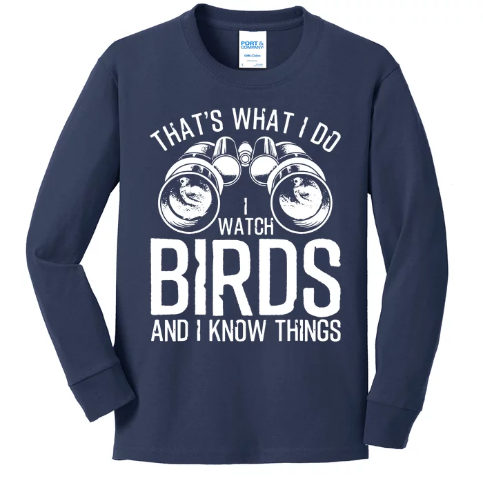 Funny Bird Watching Gift Cool Bird Lovers Watchers Kids Long Sleeve Shirt