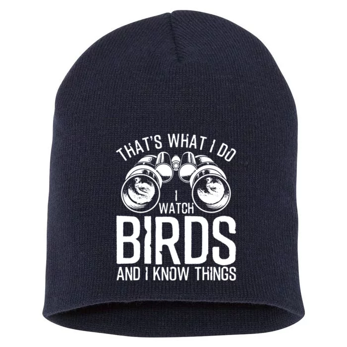 Funny Bird Watching Gift Cool Bird Lovers Watchers Short Acrylic Beanie