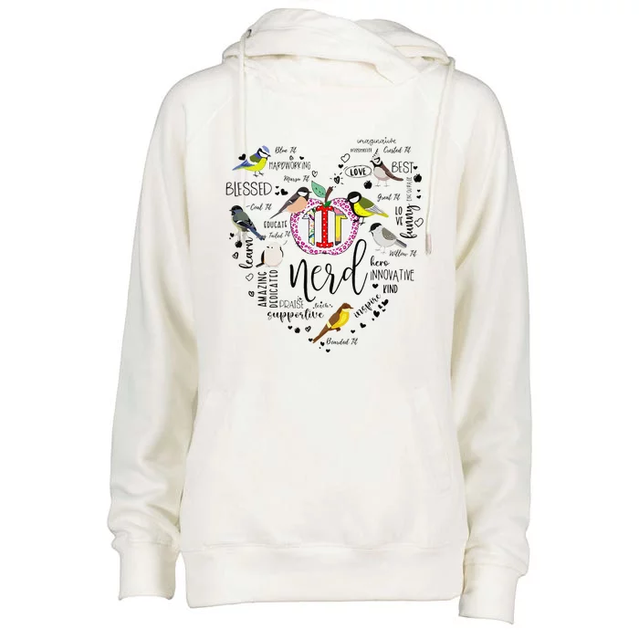 Funny Bird Watching Tits Humor Tit Nerd Birder Birdwatching Womens Funnel Neck Pullover Hood