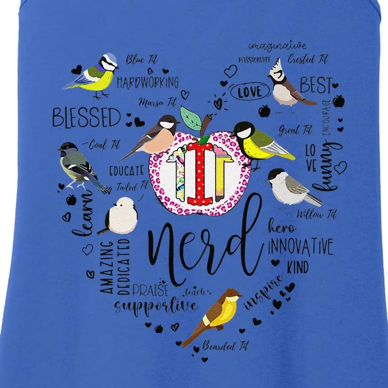 Funny Bird Watching Tits Humor Tit Nerd Birder Birdwatching Ladies Essential Tank