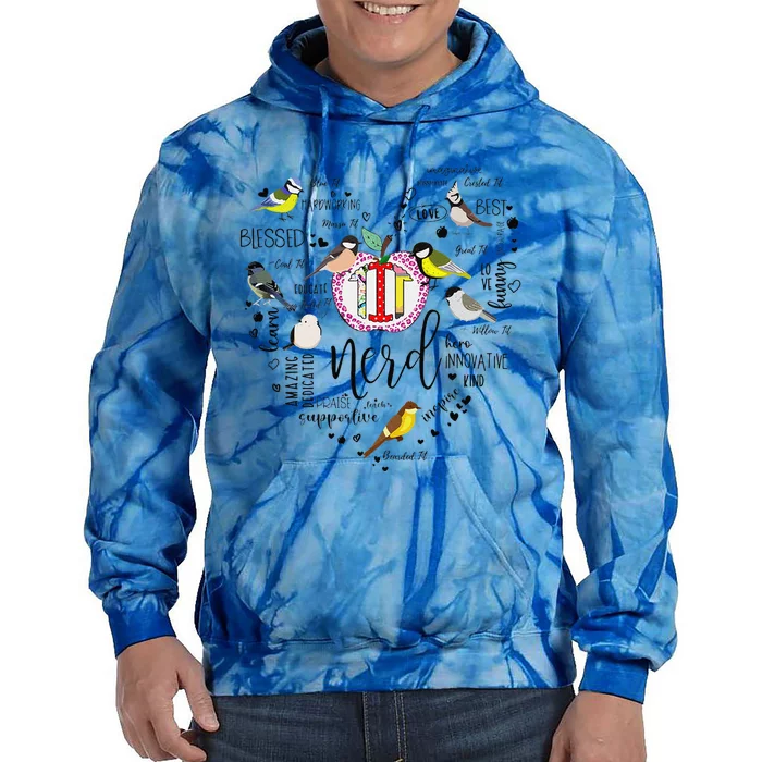 Funny Bird Watching Tits Humor Tit Nerd Birder Birdwatching Tie Dye Hoodie