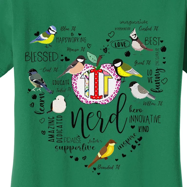 Funny Bird Watching Tits Humor Tit Nerd Birder Birdwatching Women's T-Shirt