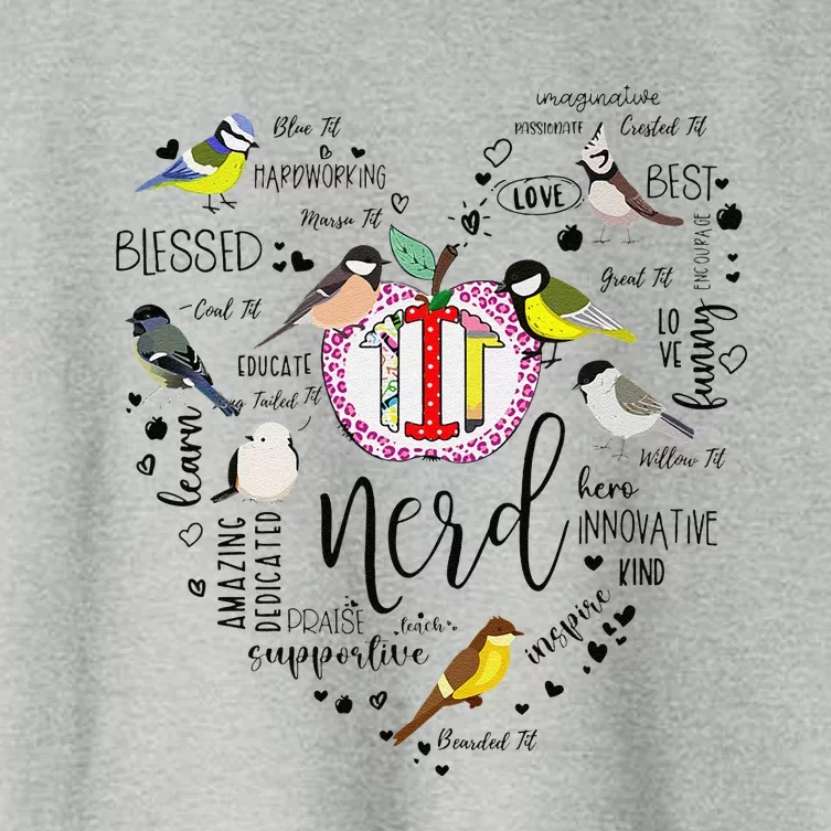 Funny Bird Watching Tits Humor Tit Nerd Birder Birdwatching Women's Crop Top Tee