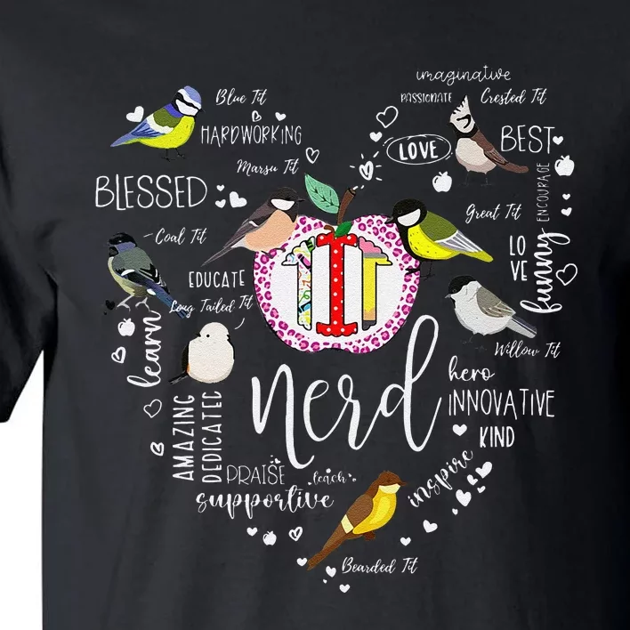 Funny Bird Watching Tits Women Tit Nerd Birder Birdwatching Tall T-Shirt