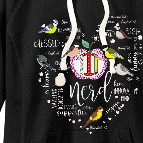 Funny Bird Watching Tits Women Tit Nerd Birder Birdwatching Women's Fleece Hoodie